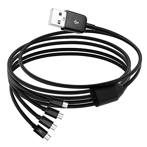 QIANRENON Multi Micro USB Kable Adapter 4 in 1 Micro USB Aufladen Kable Micro USB Stecker Auf 4 Micro Stecker Splitter Cable, für Mobile Power Bank Lautsprecher Kamera Dashcam,1,5 M/4,92ft, Schwarz QIANRENON Multi Micro USB Kable Adapter 4 in 1 Micro USB Aufladen Kable Micro USB Stecker Auf 4 Micro Stecker Splitter Cable, für Mobile Power Bank Lautsprecher Kamera Dashcam,1,5 M/4,92ft, Schwarz von QIANRENON