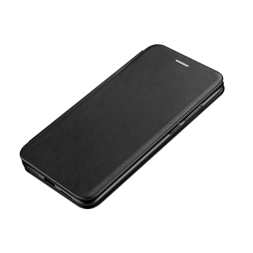 QIFAFEI Schlanke Schutzhülle für iPhone 15 Pro Max/15 Pro/15 Plus/15, Retro-Lederetui, Klappetui, Ständer, Kartenhalter, magnetisch, stoßfest, Folio-Abdeckung (15 Plus, Schwarz) von QIFAFEI