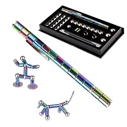 QILUCKY Magnetischer Kugelschreiber, Gadgets für Männer,Fidget Pen, Lustig Multifunktions Magnetstift, für Männer und Teenager (Farbig) von QILUCKY