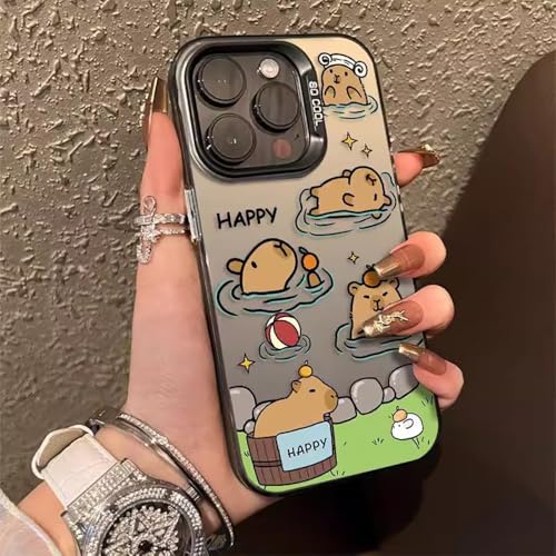 Kompatibel mit iPhone XS Max – Cartoon Capybara Bathing Hard Case von QIODAYI