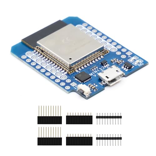 ESP32 Mini Modul, ESP32 ESP-WROOM-32 WiFi- und Bluetooth-BLE-Entwicklungsplatine, CP2014, 5 V, mit Micro-USB-Schnittstelle, kompatibel mit Arduino von QIQIAZI