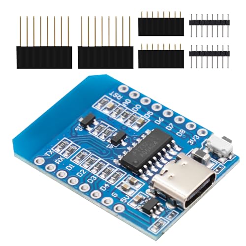 ESP8266 Entwicklungsboard, Mini NodeMCU ESP8266 ESP-12-Modul 4 MByte WLAN-WiFi-Entwicklungsplatine, CH340G, mit Typ-C-USB-Anschluss, kompatibel mit Arduino von QIQIAZI