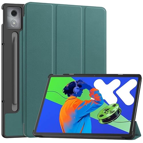 QISUO Klappständer Magnetische Smart Folio Tablet for Lenovo Xiaoxin Pad Pro 2025 12,7 Zoll TB373FU TB375FC Abdeckung(Dark Green) von QISUO