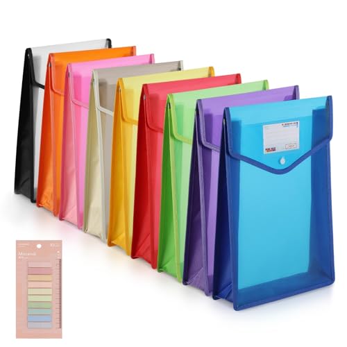 Dokumententasche A4-9 Stück Dokumentenmappe A4, Sammelmappen mit Etiketten und Druckknopf Kunststoff Umschlag Mappe Wasserdicht Sichttasche Dokumenten mit Karte für Büro Dokument Schule (Vertikale) Dokumententasche A4-9 Stück Dokumentenmappe A4, Sammelmappen mit Etiketten und Druckknopf Kunststoff Umschlag Mappe Wasserdicht Sichttasche Dokumenten mit Karte für Büro Dokument Schule (Vertikale) von QITIXI:OU