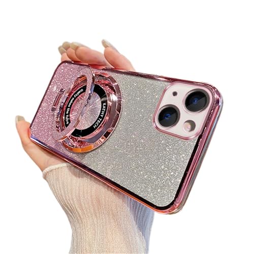 QIWEIQING Glitzer Handyhülle für iPhone 16 Pro 6.3" Hülle Kompatibel mit Mag-Safe, Weicher TPU Kratzfeste Stoßfeste Cover Case für Damen, Ultra Dünn Hülle für iPhone 16 Pro 6.3".Pink DS von QIWEIQING