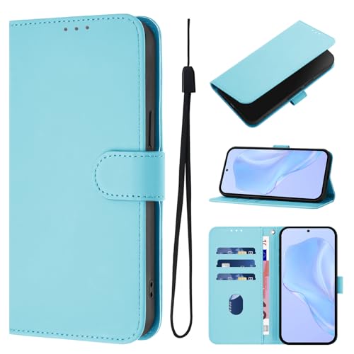 QIWEIQING Handyhülle für iPhone 16 Plus 6.7" Hülle, Premium Lederhülle Schutzhülle Tasche Flip Hülle Wallet Kartenfach Standfunktion Klappbar Flip Case für iPhone 16 Plus 6.7".Wathet YB3 von QIWEIQING