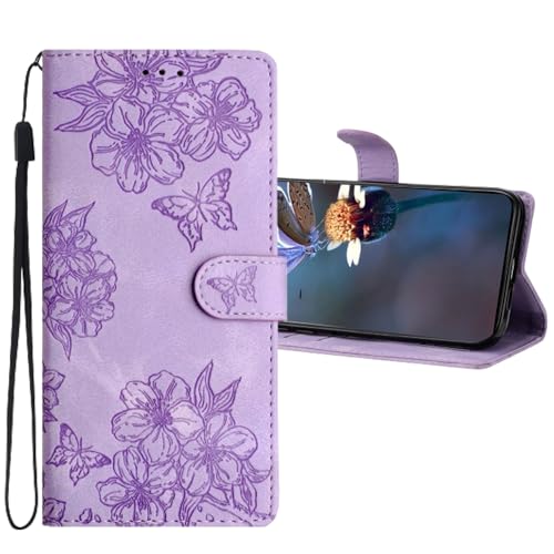 QIWEIQING Hülle für Samsung Galaxy A16 5G, Premium PU Leder Flip Brieftasche Kartenfächern Holder Magnetic Ständer Schutzhülle Handyhülle Slim Case Prägung Klapphülle für Galaxy A16 5G.Purple XYH von QIWEIQING