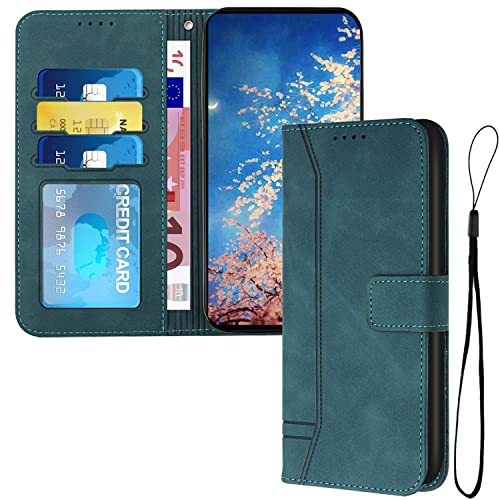 QIWEIQING Kompatibel mit Motorola Moto Edge 40 Neo Hülle Leder, Schutz Lederhülle Ständer Magnetisch Flip Brieftasche Kartenfach stoßfest Handyhülle Handytasche für Moto Edge 40 Neo.Green HX von QIWEIQING