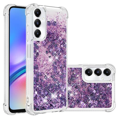 QIWEIQING Kompatibel mit Samsung Galaxy A05S Glitzer Handyhülle, Glitter Hülle Leicht Flüssig Treibsand Case TPU Bumper Schutzhülle Mädchen Frauen Hülle für Samsung A05S.Purple YBL von QIWEIQING