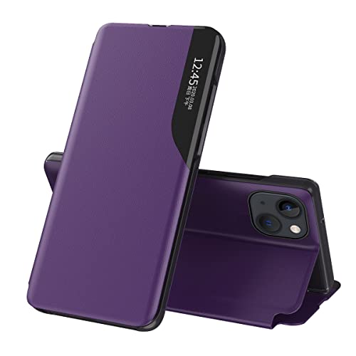 QIWEIQING Kompatibel mit Samsung Galaxy A16 5G Hülle, Buchstil Spiegel Handyhülle Makeup Clear View Ständer Schutzhüllen Flip Tasche Etui für Samsung Galaxy A16 5G. Purple QH3 von QIWEIQING