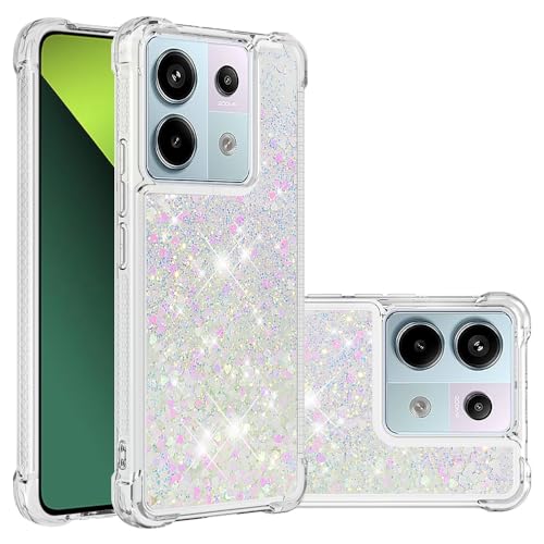 QIWEIQING Kompatibel mit Xiaomi Redmi Note 13 5G Glitzer Hülle, Mädchen Glitzern Handyhülle,Paillette Flüssigkeit Clear Silikon Handyhülle Schutzhülle für Xiaomi Redmi Note 13 5G.Colorful YBL von QIWEIQING