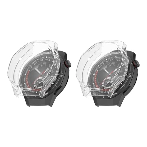 QJONSIU Weiche Hülle Kompatibel mit Huawei Watch GT 5 Pro 46mm, [2-Pack] [Anti-Kratz] Galvanik TPU Hülle mit Eingebautem Bildschirmschutz-Transparent von QJONSIU