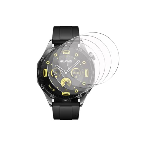 QJONSIU für [4 Pack Huawei Watch GT 5 46mm Displayschutzfolie, HD Klarer Film Gehärtetes Glas Displayschutzfolie, [Anti-Kratze][Blasenfrei]-Durchsichtig von QJONSIU