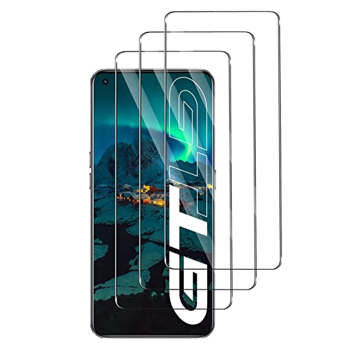 Für Realme GT 5G panzerglas Schutzfolie, [3 Stück] Fingerabdrucksensor Kompatible - HD Clear - 9H Härte - Case Friendly - HD Displayschutzfolie fürRealme GT 5G von QJOY