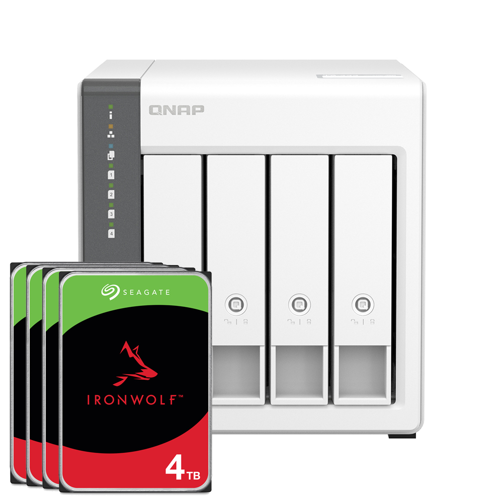 QNAP Systems TS-433-4G 16TB Seagate IronWolf NAS-Bundle NAS inkl. 4x 4TB Seagate IronWolf 3.5 Zoll SATA Festplatte von QNAP