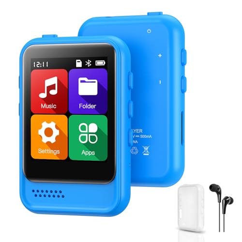 QNGEE 16 GB MP3-Player mit Bluetooth, tragbarer Audio-Player für Sport, integrierter Lautsprecher, FM-Radio, Sprachaufzeichnung, Wecker, Stoppuhr, digitaler Musik-Player mit USB-C und vollem von QNGEE