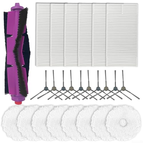 Sorgt für eine hygienische und staubfreie Umgebung. Hauptseitenbürsten-Wischmopp-Filter-Set für P8 Roboter-Staubsauger (B) von QOXEZY