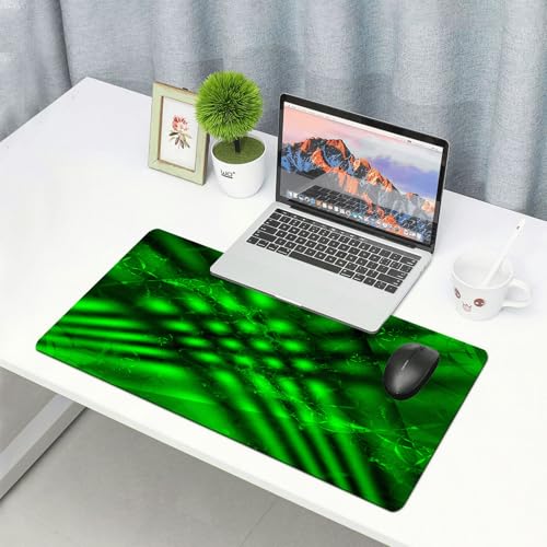 QRFASFZO Großes Gaming-Mauspad mit genähten Kanten,rutschfeste Gummibasis,Limettengrün, psychedelische abstrakte verschwommene Schatten formlose Effekte komp,Für Büro Zuhause und Spielzimmer 75x40 cm von QRFASFZO