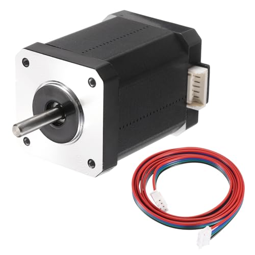 QUARKZMAN 1 Stück Nema 17 Schrittmotor 42x42x60MM Bipolar 1.7A/4.2V 0.7N.M 42 Motor 2 Phasen Servomotor 1.8 Grad 4-Lead mit XH2.54 Kabel und Stecker für 3D-Drucker CNC-Maschine DIY von QUARKZMAN