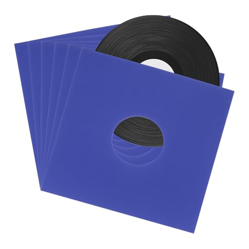 QUARKZMAN 10 Stück 12" Vinyl-Schutzhüllen aus Kraftpapier mit Loch, Album-Schutzabdeckungen für LP-Vinylplattensammlungen, Blau von QUARKZMAN