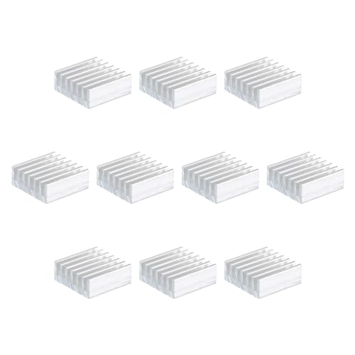 QUARKZMAN 10Stk 14x14x6mm Kühlkörper Aluminium Kühler Kühlkörper Kühlung mit Fester Aufkleber für Chip CPU Leistungstransistor FET IC Leistungsverstärker Weiß von QUARKZMAN