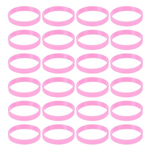 QUARKZMAN 120 Stück Armbänder Handgelenkbänder 1/2 Zoll Breite für Sportvereine, Gruppenspiele, Partygeschenke Modeparty Sportaccessoires, einfarbige Armbänder, Pink von QUARKZMAN