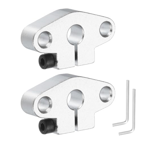 QUARKZMAN 2 Stücke SHF8 Aluminium Linearstangenwellenstütze für 8mm Durchmesserwelle, Linearführungsschienenmontagehalterung für CNC-Maschine, 3D-Drucker, Automatisierung, Silberton von QUARKZMAN