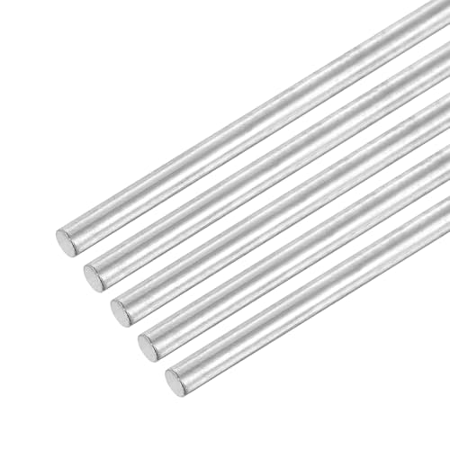 QUARKZMAN 5 Stück Edelstahlstäbe 3 mm x 240 mm 304 Edelstahl V2A Rundstäbe Rundstangen Metallstange Stabstahl Vollrundstab Rundstahl Rundstab für DIY Handwerk Modellauto Flugzeug Geländer von QUARKZMAN