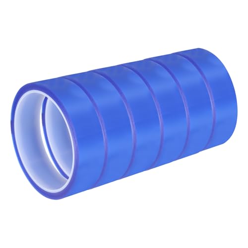 QUARKZMAN 6 Rollen Blaues 1 Zoll x 36 Yards PET-Film Elektroband Zierband Hochtemperatur-Hitzefestes Band für Transformator Motor Draht 5S Positionierung Logo 25mm x 33m von QUARKZMAN