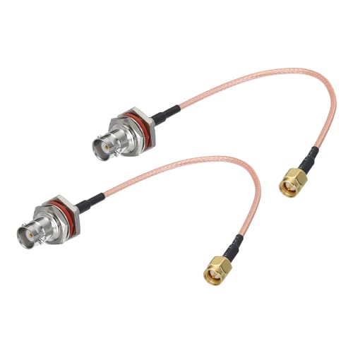 QUARKZMAN RG316 Koaxial Kabel SMA Männlich bis BNC Buchse Schottwand Verlustarm Koaxial Kabel 0.5FT Orange 2Stk von QUARKZMAN