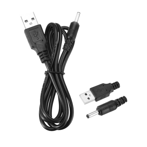 QUARKZMAN USB auf DC-Stromkabel 2A 5V DC-Stromkabel 3,5 mm x 1,35 mm Stecker Ladekabel Adapter für Lüfter Kamera Telefon Tablet-Geräte (1m, Schwarz) von QUARKZMAN