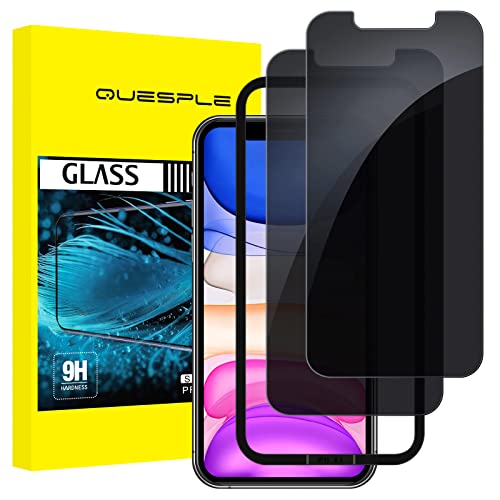 QUESPLE 2 Stück Panzer Schutz Glas, Sichtschutz für iPhone 11 und iPhone XR 6,1", Anti-Spähen Privatsphäre Schutzfolie, Frei von Kratzern, 9H Härte Temperglas von QUESPLE