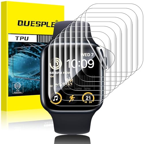 QUESPLE [8 Stück] TPU Schutzfolie für Apple Watch 40mm Series SE2/SE/6/5/4 Folie, HD Klar Blasenfreie Weich Apple Watch Display Schutz, Nicht Glas Maximale Abdeckung Selbstheilung von QUESPLE