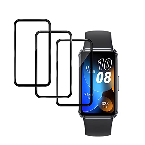 QULLOO 3 Stück Schutzfolie für Huawei Band 8 / Huawei Band 9, 3D PAMM Displayfolie für Panzerglas, Anti-Bubble, Klar, Full-Screen, Displayschutzfolie Film für Huawei Band 8 / Band 9 von QULLOO