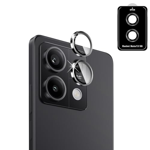 QULLOO Kamera Schutzfolie für Xiaomi Redmi Note 13 5G für Panzerglas, Kameraschutz 9H Härte Linse Panzer Glas Folie Individuelle Ring aus Metall, Ultra-Klar Kamera Schutz, 1 Set Schwarz von QULLOO