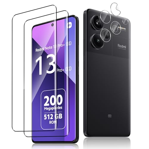 QULLOO für Panzerglas für Xiaomi Redmi Note 13 Pro Plus/Redmi Note 13 Pro+ 5G Panzerfolie, Schutzfolie + Kameraschutz Folie, Schutz Glas Schutzglas Displayschutz Displayschutzfolie von QULLOO