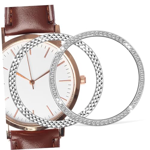 QUMIIRITY 2 STK Lünettenring Uhrenzubehör Uhr Lünette Abdeckung Uhrenring stilvolle Uhrenlünette Männer Bands shöne bescherung uhrenzubehã¶r Uhrenrahmen Lünette Armbanduhr Lünette Legierung von QUMIIRITY