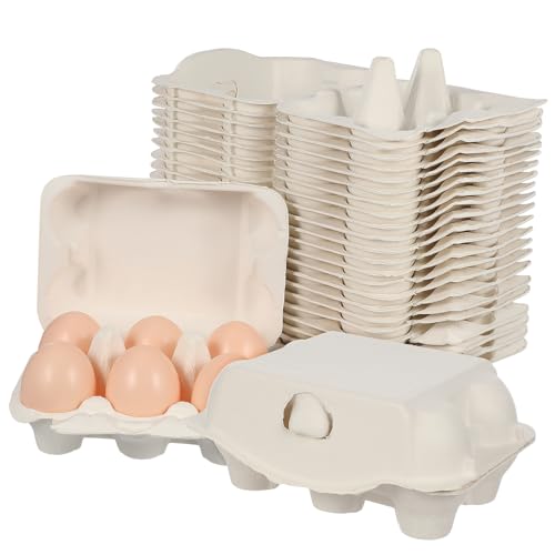 QUMIIRITY 25 Stk Eierkarton wiederverwendbarer Eierhalter Eierschalen aus Papierzellstoff Kühlschrank Eierhalter Wachteleier Kartons egg box egg storage Kühlschrank-Eier-Organizer Eierablage von QUMIIRITY