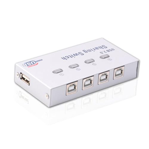 QUMIIRITY 4-Port USB-Druckerscanner Automatischer Sharing-Switch für mehrere Computer Drucker-Sharer-Scanner-Kabel für Office Home von QUMIIRITY