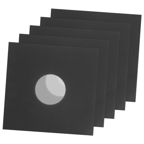 QUMIIRITY 6St Rekordtasche Schutzhülle für Schallplatten Abspielgerät Schallplattenabdeckung Vinylabdeckung Vinyl-Schallplatten-Außenhülle Schallplattenhülle aus Vinyl PO-Kraftpapier Black von QUMIIRITY