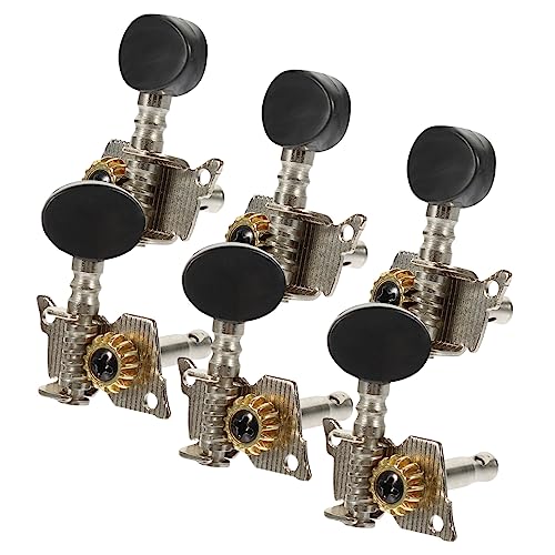 QUMIIRITY 6st Akkord E-gitarren Gitarrenzubehör Stimmen Tuner Akustisch Bassgitarre Gestell Aufkleber Gitarren Reparaturset Klavier-tuning-kit Knöpfe Gitarrenpflock Black A3 Stahlplatte von QUMIIRITY