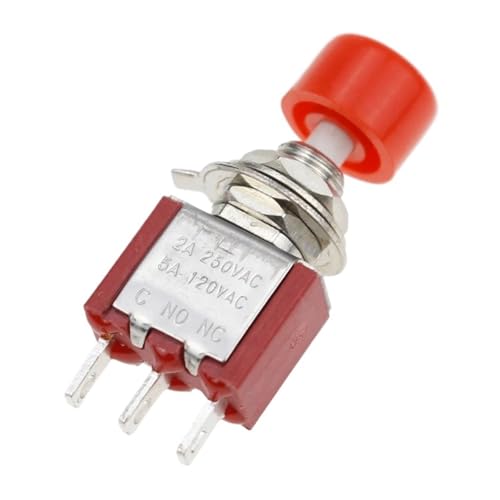 5 Stücke 3Pin C-NO-NC 6mm Mini Momentary Automatische rückkehr Druckschalter EIN-(EIN) 2A 250VAC/5A 120VAC Kippschalter(Red) von QUMQCBMU