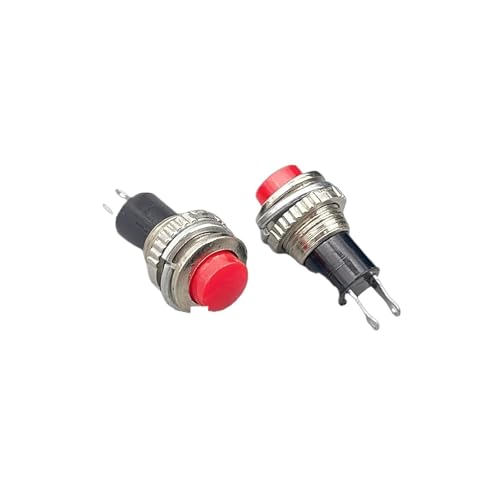 5PCS DS-316 Momentary Schalter 250V 1A 10mm Selbst-zurücksetzen OFF/ON Push Button schalter(Red) von QUMQCBMU