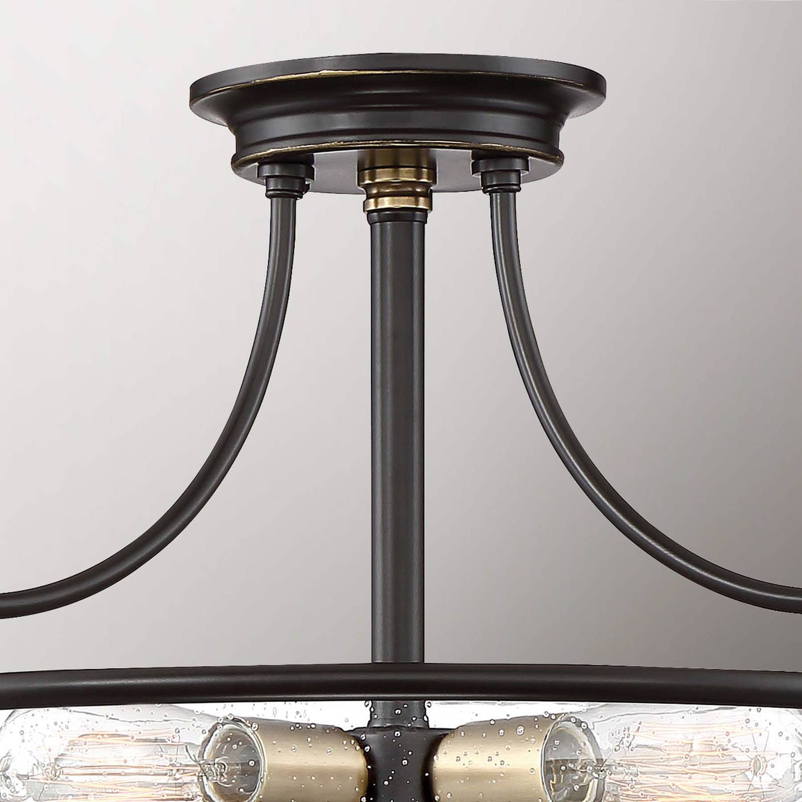 Deckenlampe Griffin mit Abstand, Ø 53 cm, bronze/klar von QUOIZEL