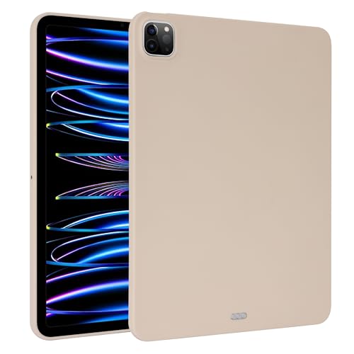 Kompatibel mit iPad Pro 12,9 Zoll 2018/2020/2021/2022, schlankes Design, mattes TPU-Gummi, weiche Silikon-Schutzhülle, leicht, stoßfest, Beige von QUYISHAN