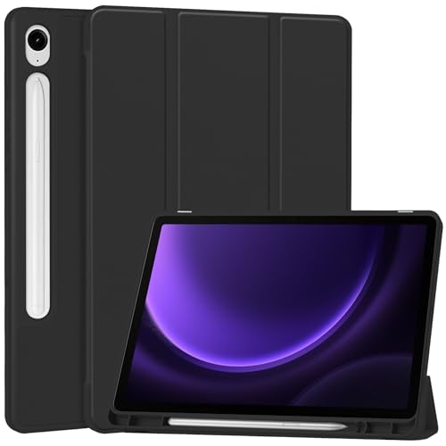 Schutzhülle Tablet PC Hülle Slim Case Kompatibel mit Samsung Galaxy Tab S9 FE SM-X510/SM-X516 11 Zoll Hülle mit eingebautem S Pen Halter, Multi-Winkel Viewing Schutzhülle mit Soft TPU Case, Auto von QUYISHAN