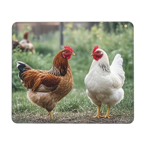 Mauspad, Backyard Chickens Mouses Mat Washable Non-Slip Mouses Mat for Man Woman Laptop Gaming Desk Pad Desktop Protector Mat for Office Home Work von QVUEagriSJ