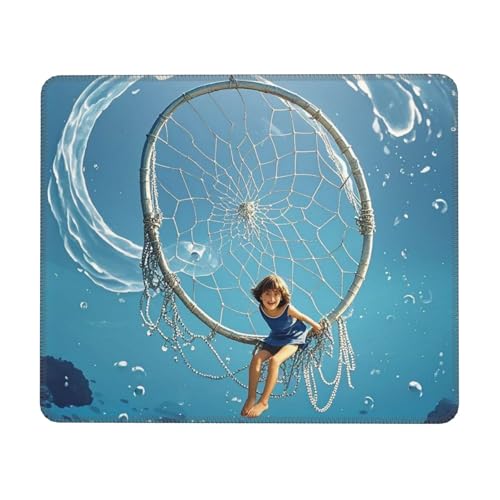 Mouses Pad Catch Dream Net Mouses Mat Washable Non-Slip Mouses Mat for Man Woman Laptop Gaming Desk Pad Desktop Protector Mat for Office Home Work von QVUEagriSJ