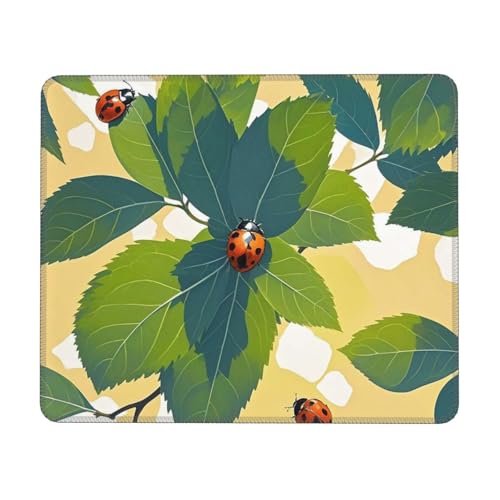 Mouses Pad Leaves and Ladybugs Mouses Mat Washable Non-Slip Mouses Mat for Man Woman Laptop Gaming Desk Pad Desktop Protector Mat for Office Home Work von QVUEagriSJ