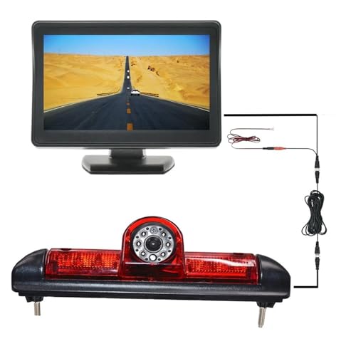 Rückfahrkamera Kabellos Für FIAT Für Ducato 2006-2015 Parkplatz CCD 170 Grad Auto Rückansicht Kamera Bremslicht 4,3 Zoll Monitor HD Rückfahrkamera(Orange) von QXEJEBAF